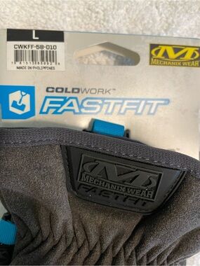 Mechanix Wear FastFit ColdWork Gloves in Charcoal with Blue Accents Size Large